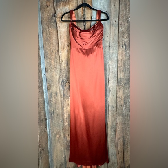 Reem Acra Copper Satin Gown - size 10 - Picture 2 of 14